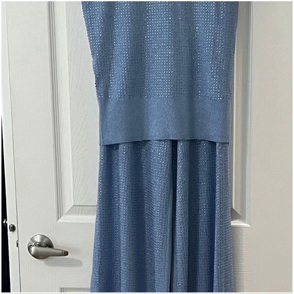 BOSTON PROPER | sky blue rhinestone lounge set S - Picture 3 of 8